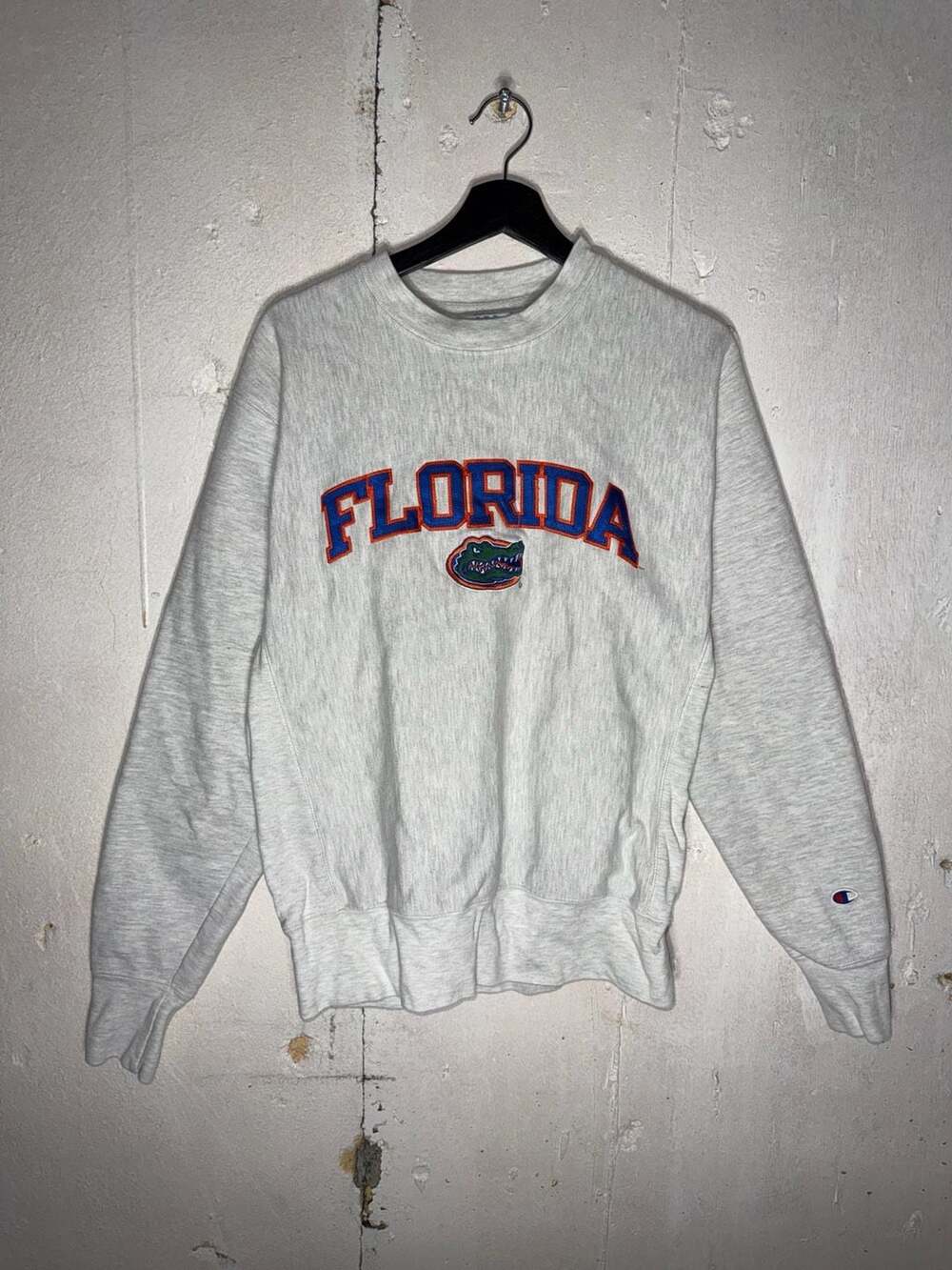 Champion Reverse Weave Florida Gators Embroidered Crewneck Sweatshirt Medium Gra